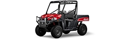 Profile of a red all-terrain buggy.